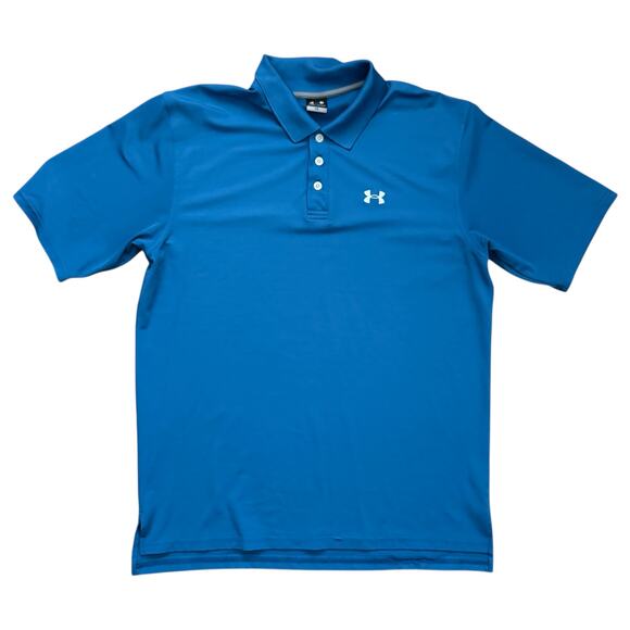 Under Armour Polo Mens Large Blue Sportswear Golf Active Athletic Sportswear - Picture 1 of 8